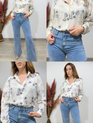 Blusa em Linho Bordada