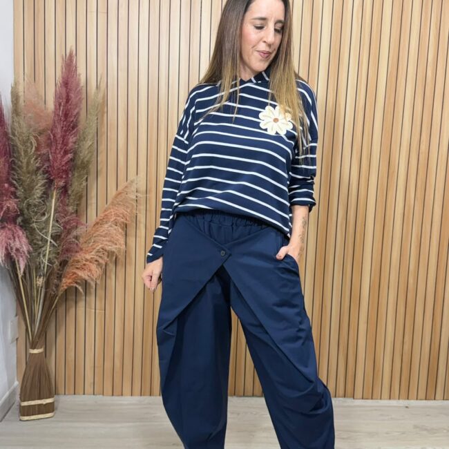 Baggy desportiva botão